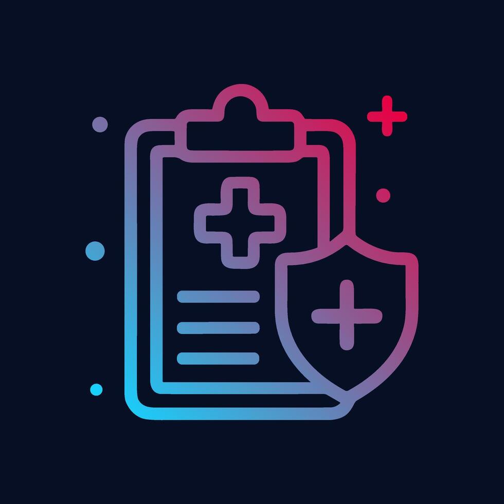 Gradient health report protected safety. Icon symbol illustration vector