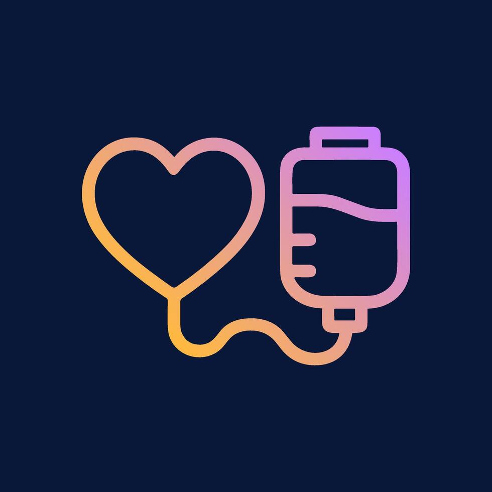 Gradient heart infusion for vitality. Icon symbol illustration vector