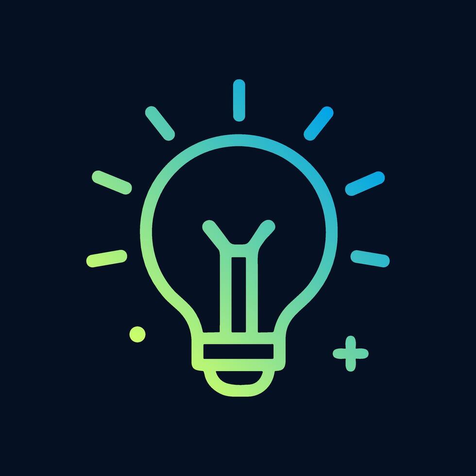 Gradient illumination Creative spark in dark space. Icon symbol illustration vector