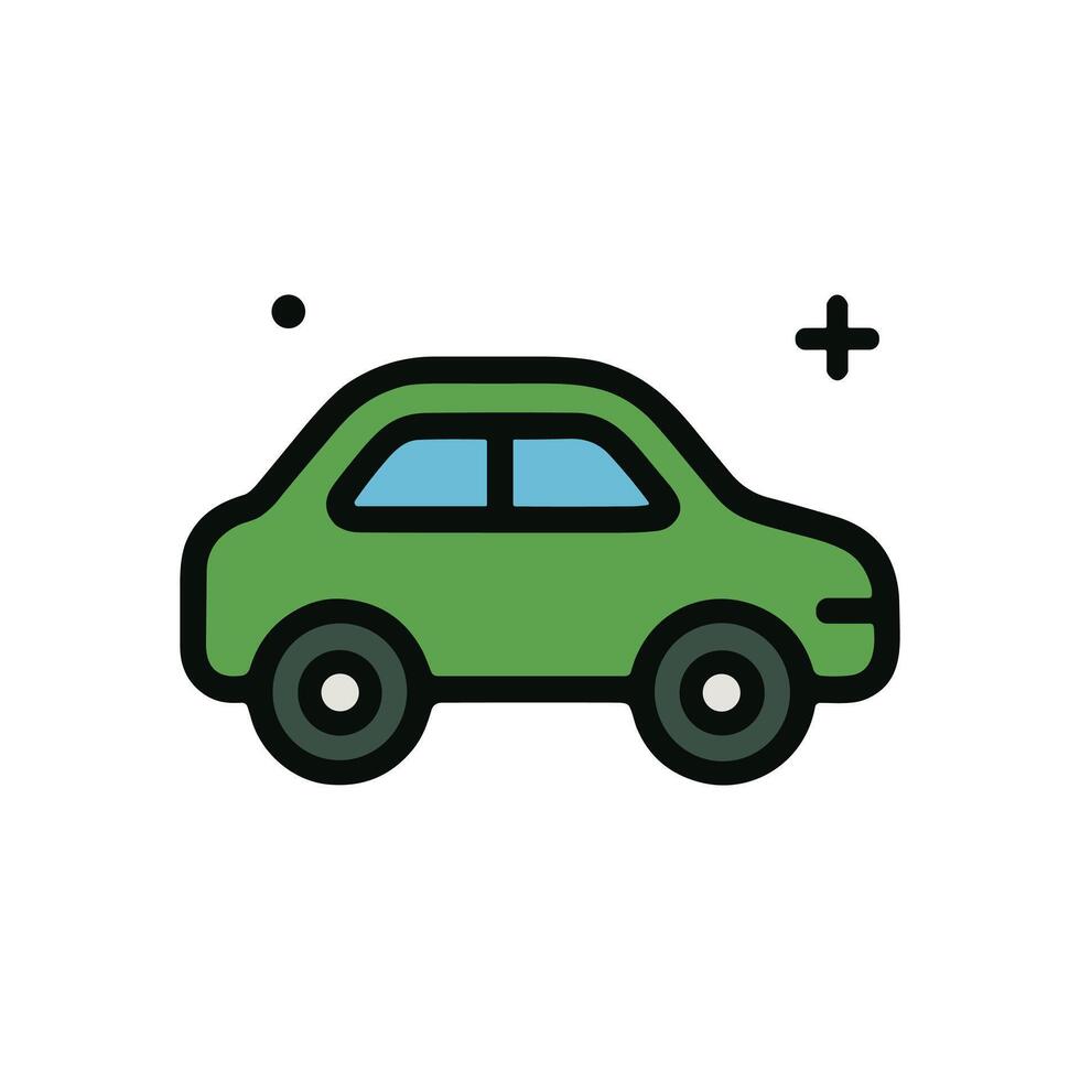 Green car icon with additions. Icon symbol illustration vector
