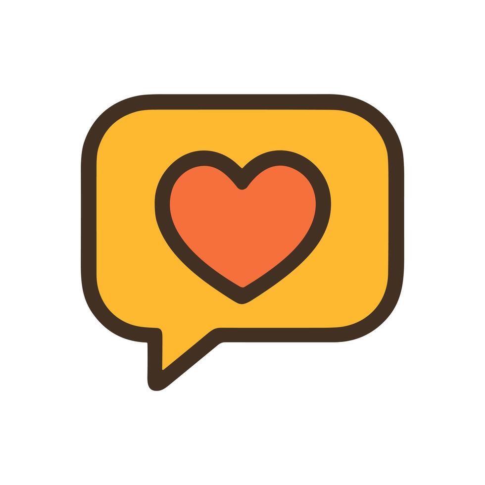 Heart icon within speech bubble. Icon symbol illustration vector