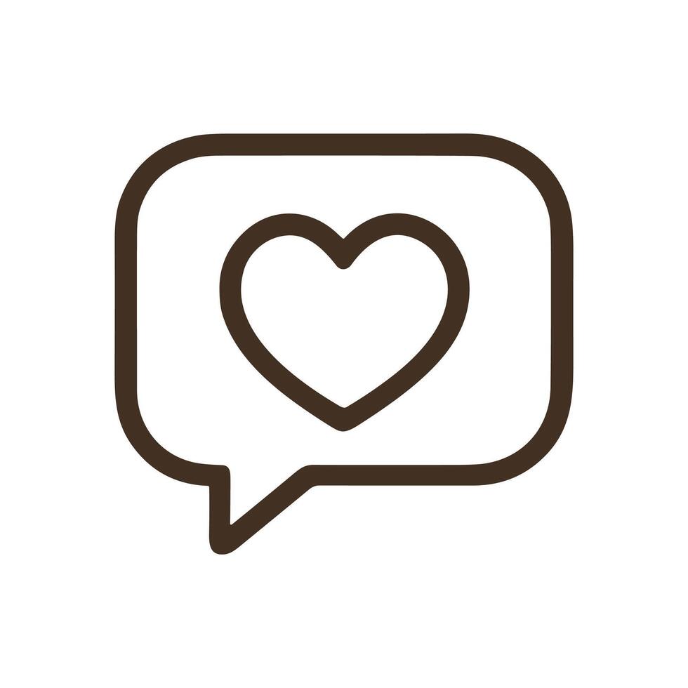 Heart in speech bubble icon. Icon symbol illustration vector