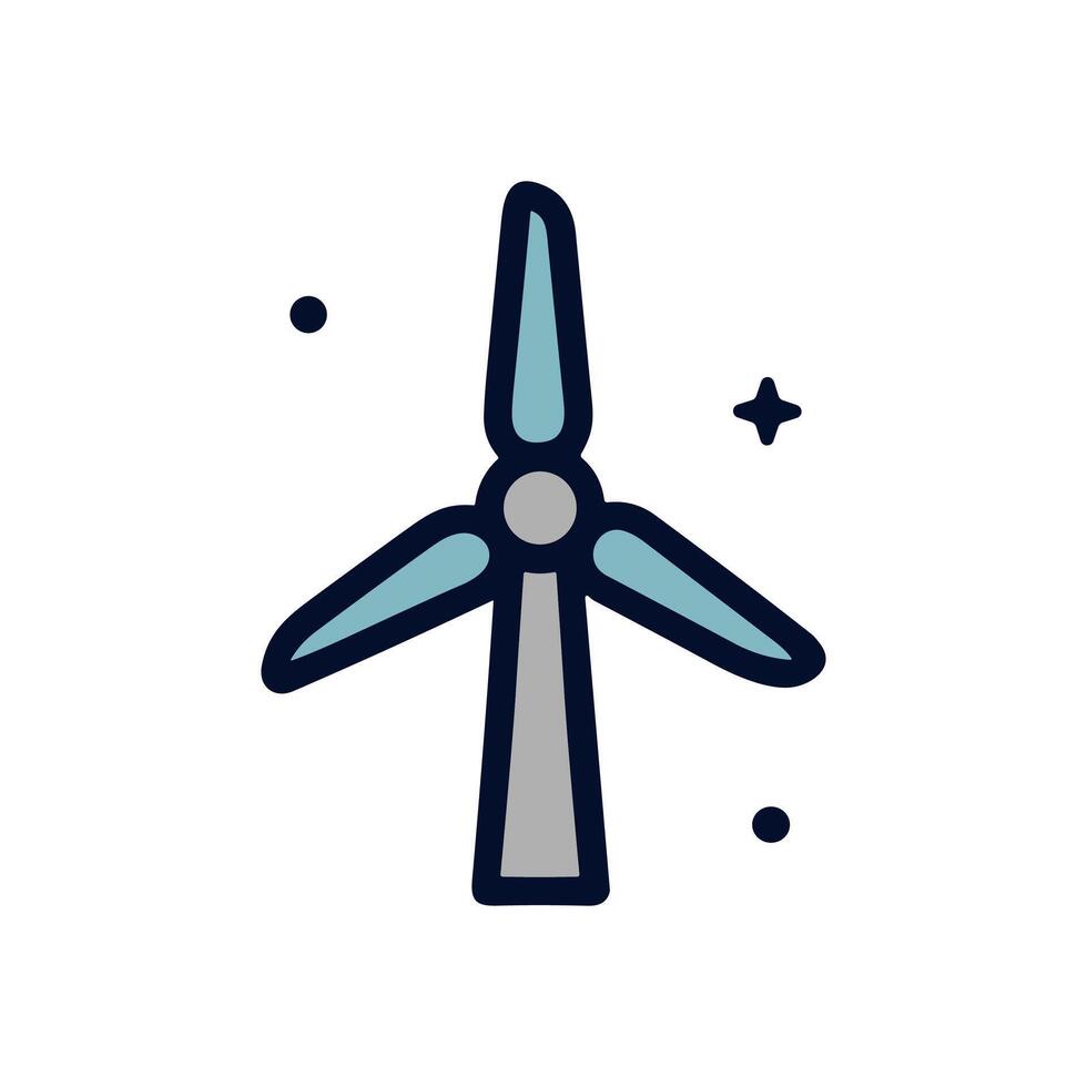Renewable energy A stylized wind turbine icon. Icon symbol illustration vector