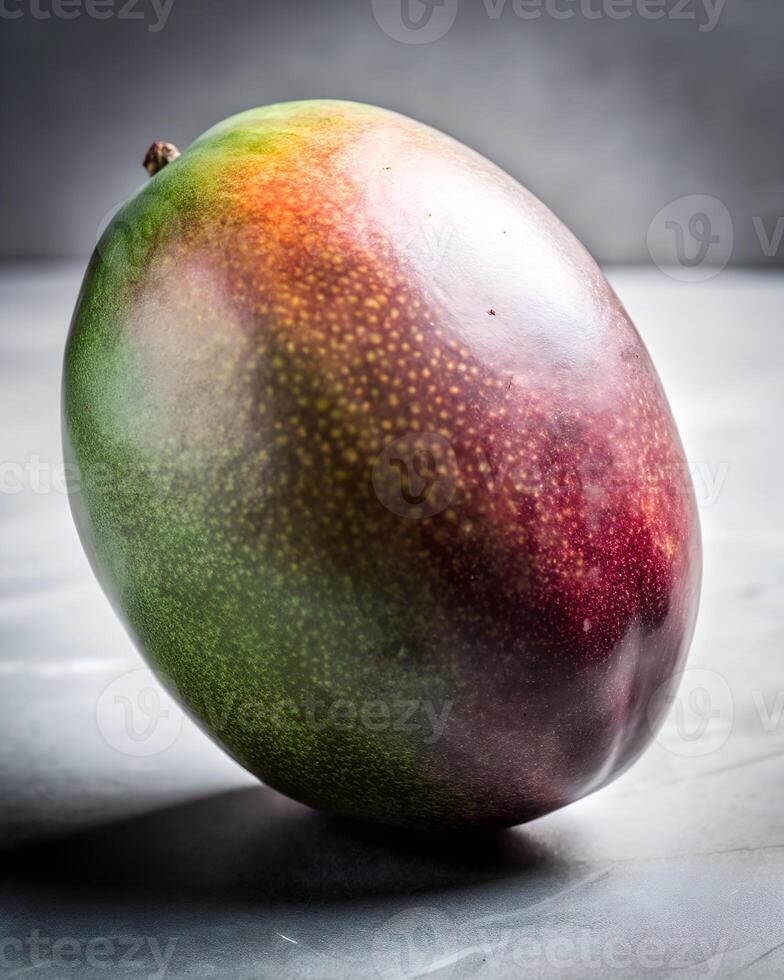 A mango is shown on a table photo