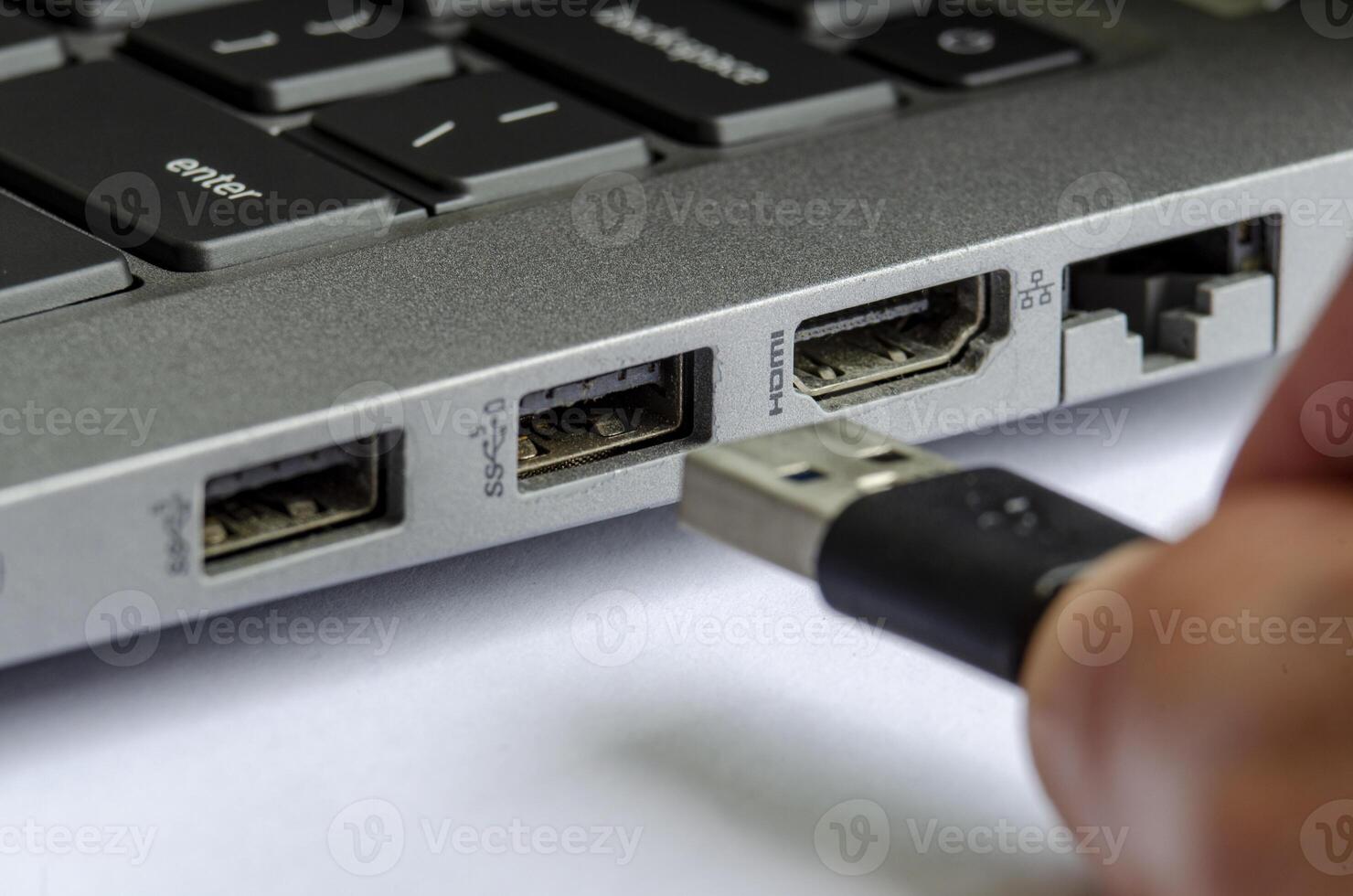 USB device connection close up showing vulnerability through physical interfaces photo