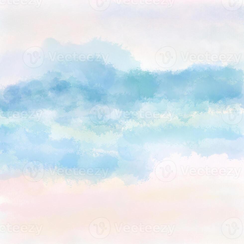 Watercolor Cloudscape Painting in Blue photo
