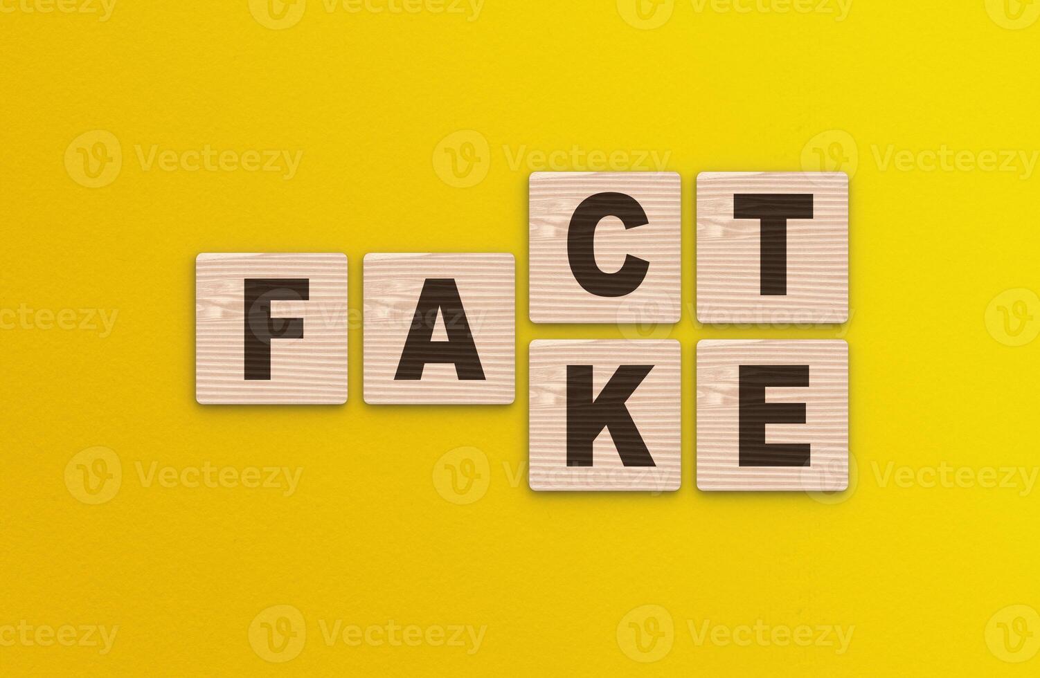wooden blocks turning message to Fact vs Fake photo