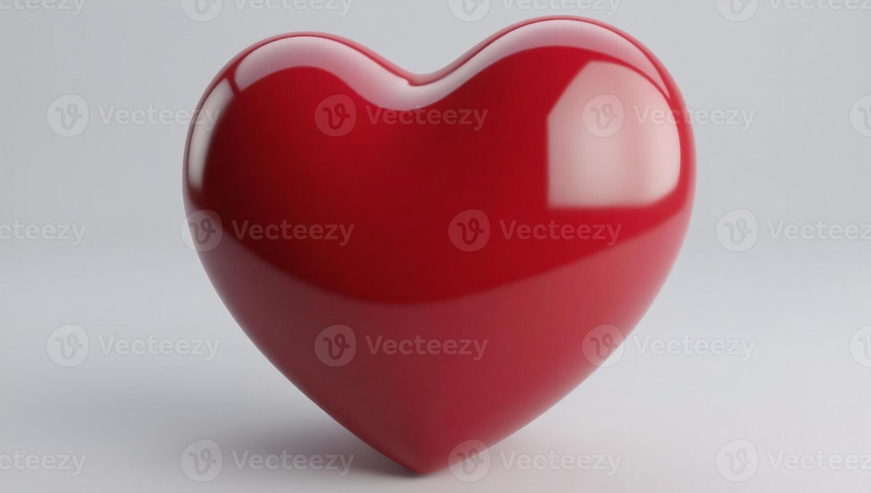 Shiny red heart symbol representing love and passion on a simple background photo