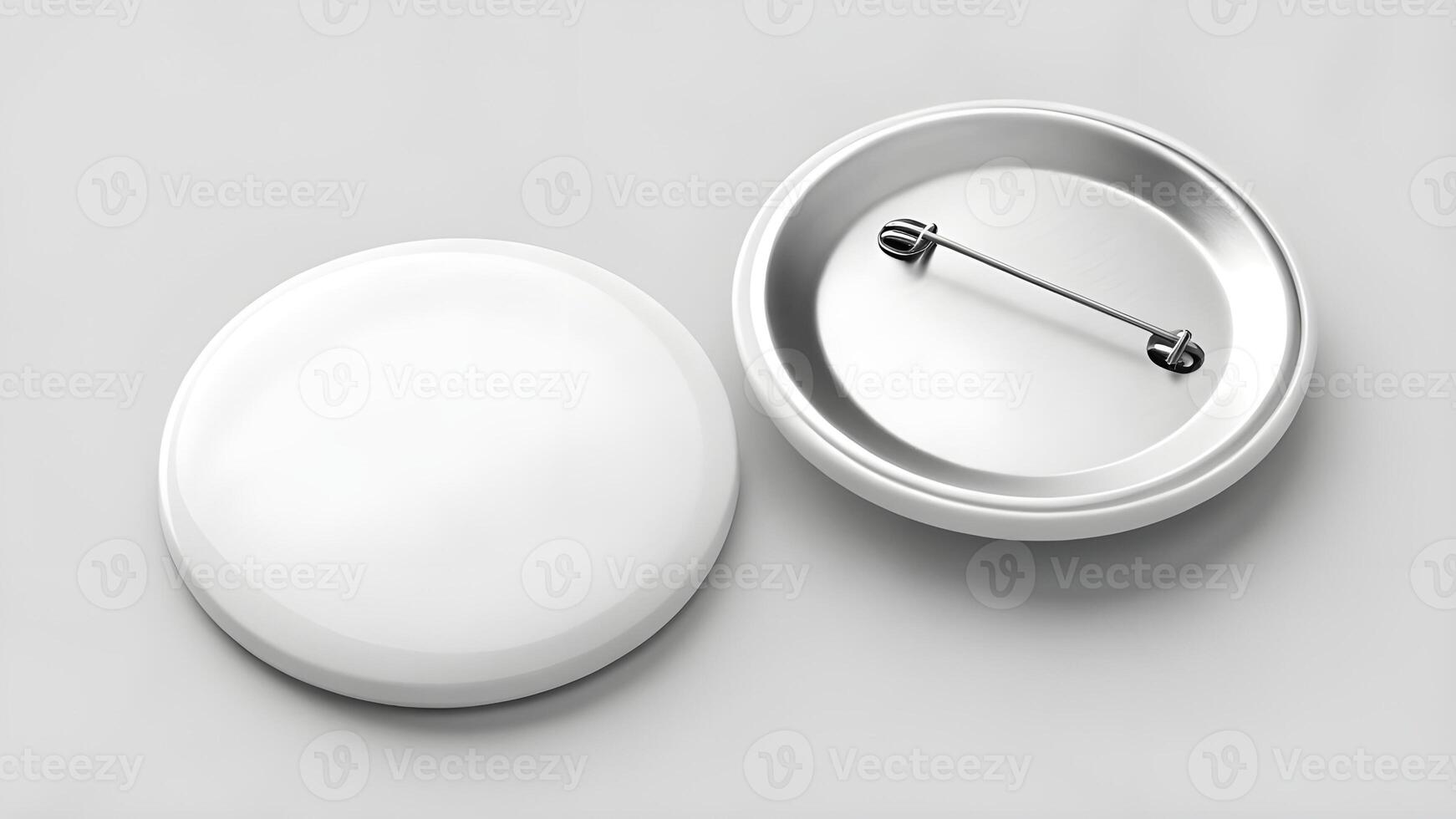 Two white buttons on a gray surface photo