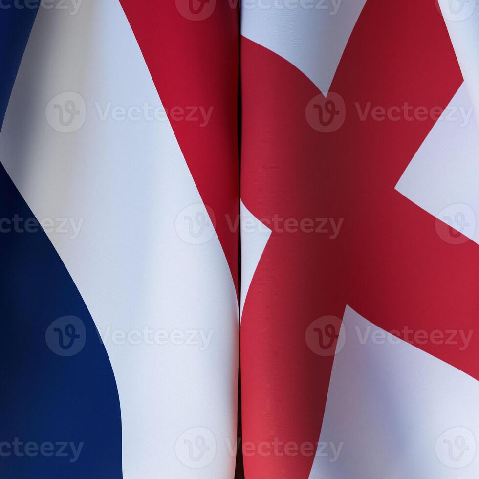Waving Flags Of France And England photo