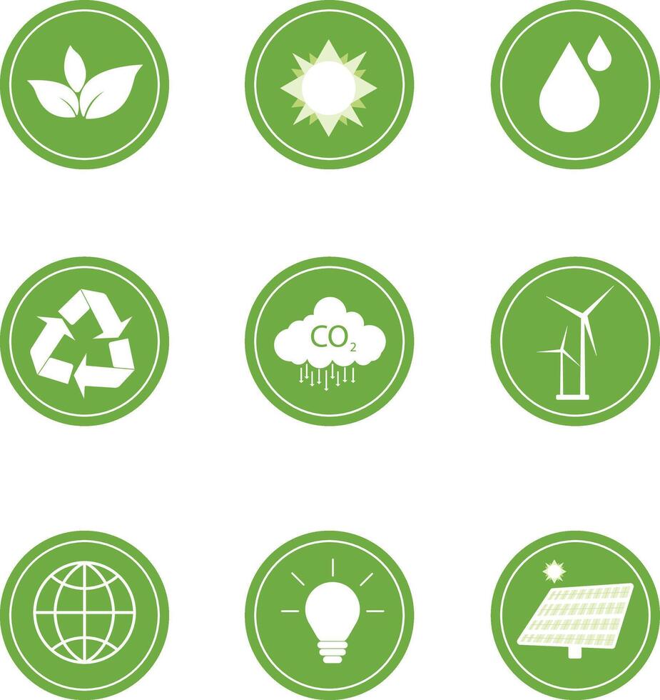 Energy icon, Earth protection concept, Green trees for future business growth and environmental sustainability ESG, You Can Easily Change Color. vector