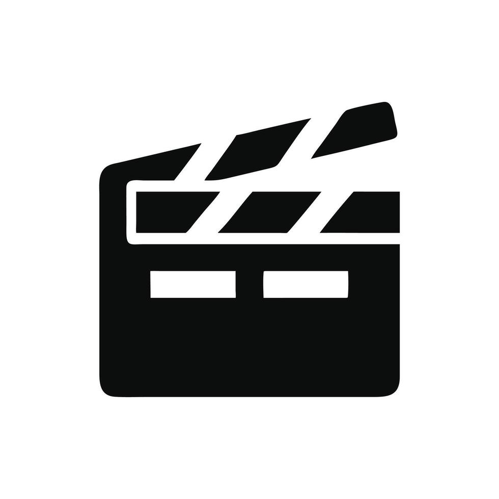 Movie clapperboard icon illustration in EPS format for film-related designs. vector