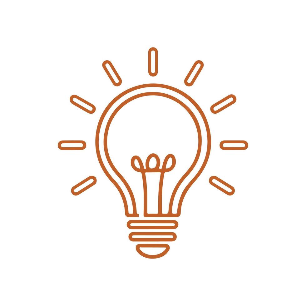 Minimal Light Bulb with AI Brain, Innovation Concept Art vector