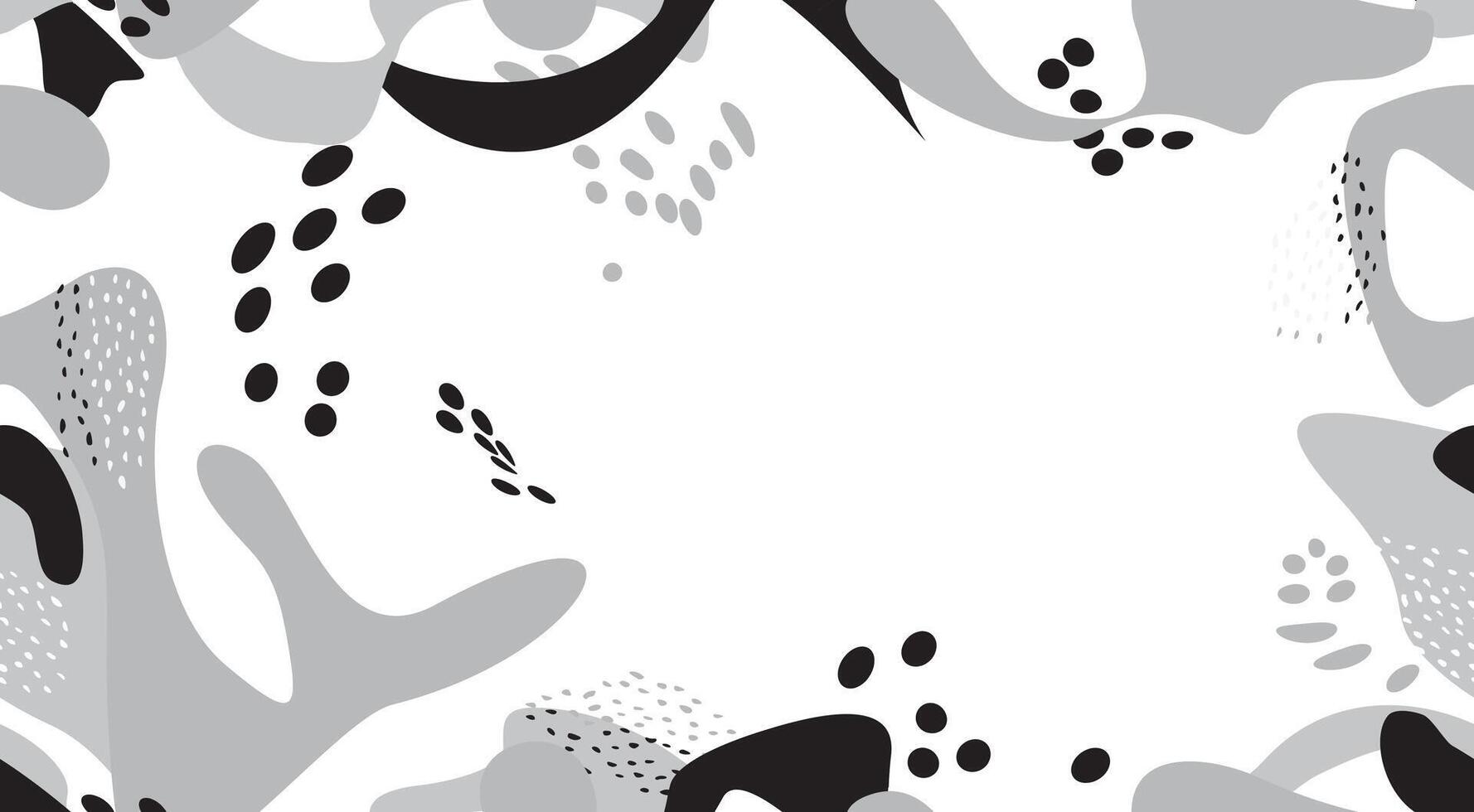 Abstract pattern with dots and loopy blots Surface pattern fill irregular spots organic shape. Hand drawn stylish abstract print. Creative contemporary template for design vector