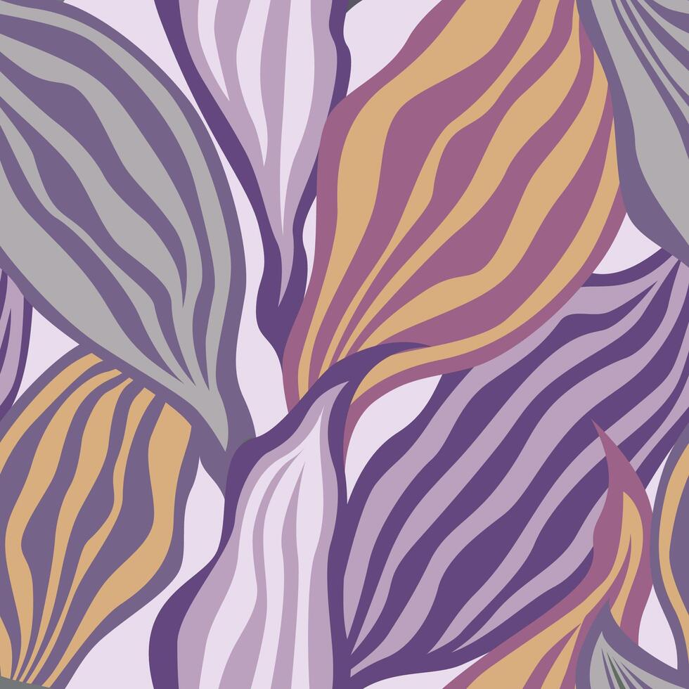 Flourish texture with tropicl leaves stripe facture. Abstract seamless floral nature pattern with dots, lines and petals. Ornamental artistic stylish tiled background. vector