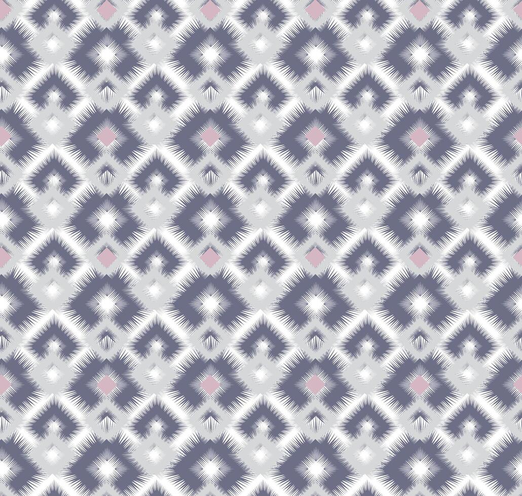 Seamless pattern with geometric diagonal tartan ornament. Ikat texture in traditional ethnic style. Minimalist trendy abstract pattern design for texture, fabric, clothing, decoration. vector