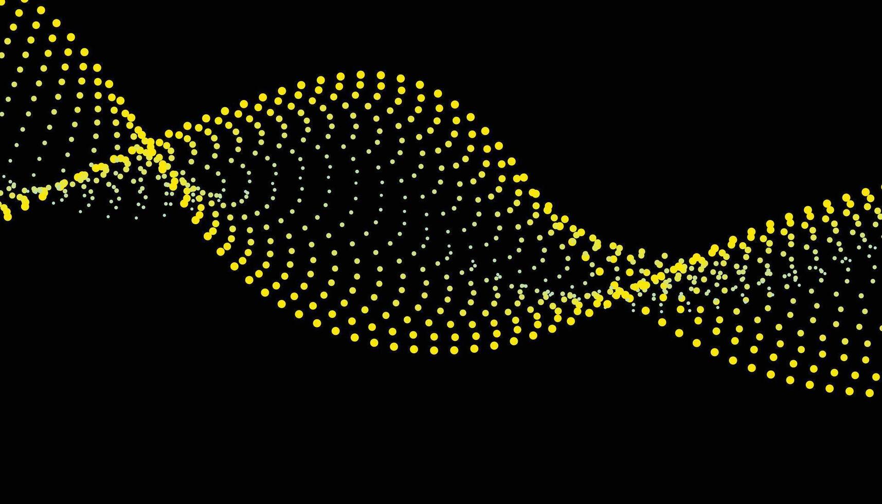 A wave of yellow dots on a black background vector