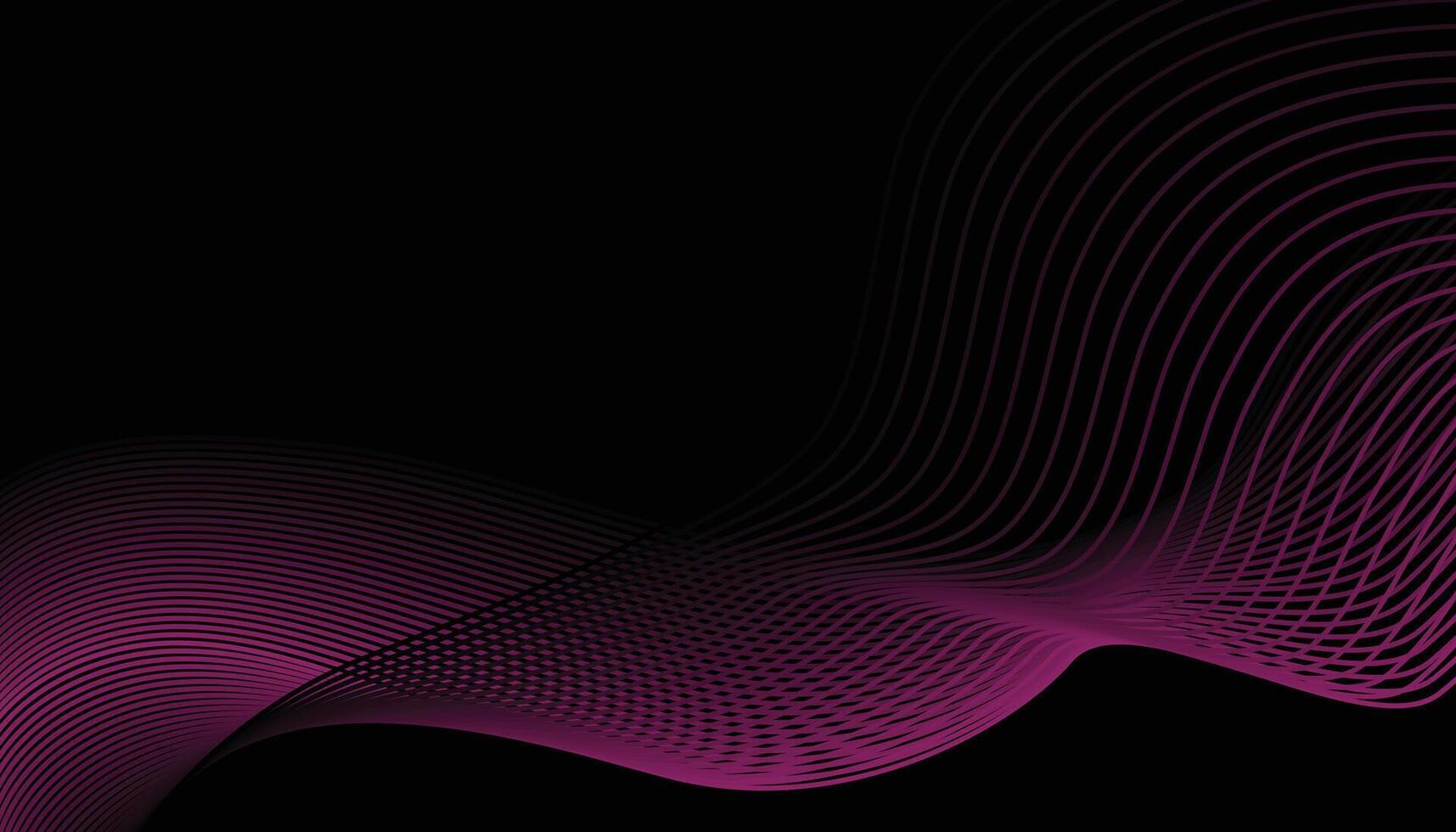 Abstract background with wavy lines on black background vector