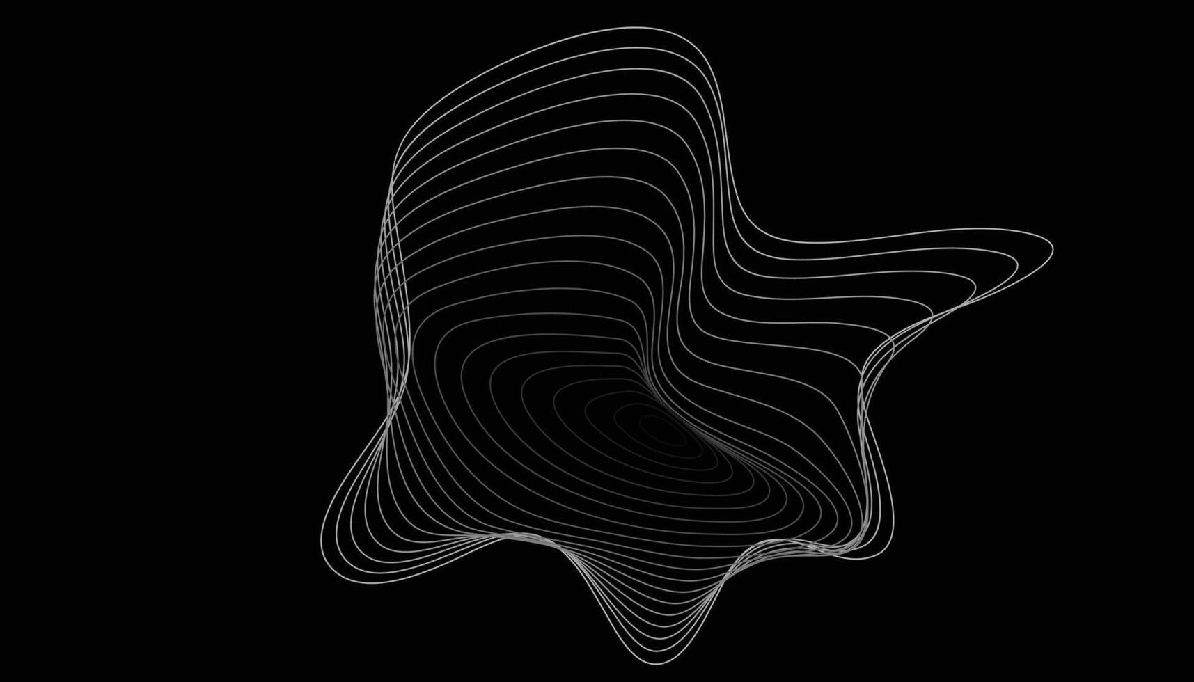 Abstract wave motion on black background vector