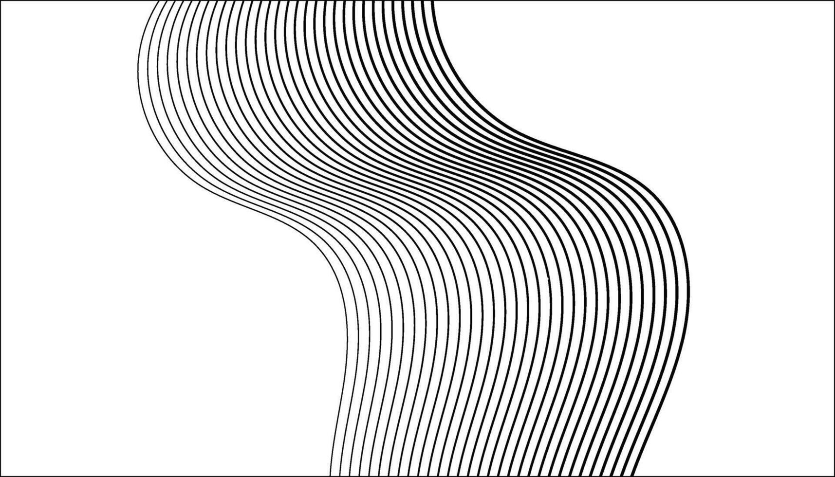 A black and white drawing of a curved line vector
