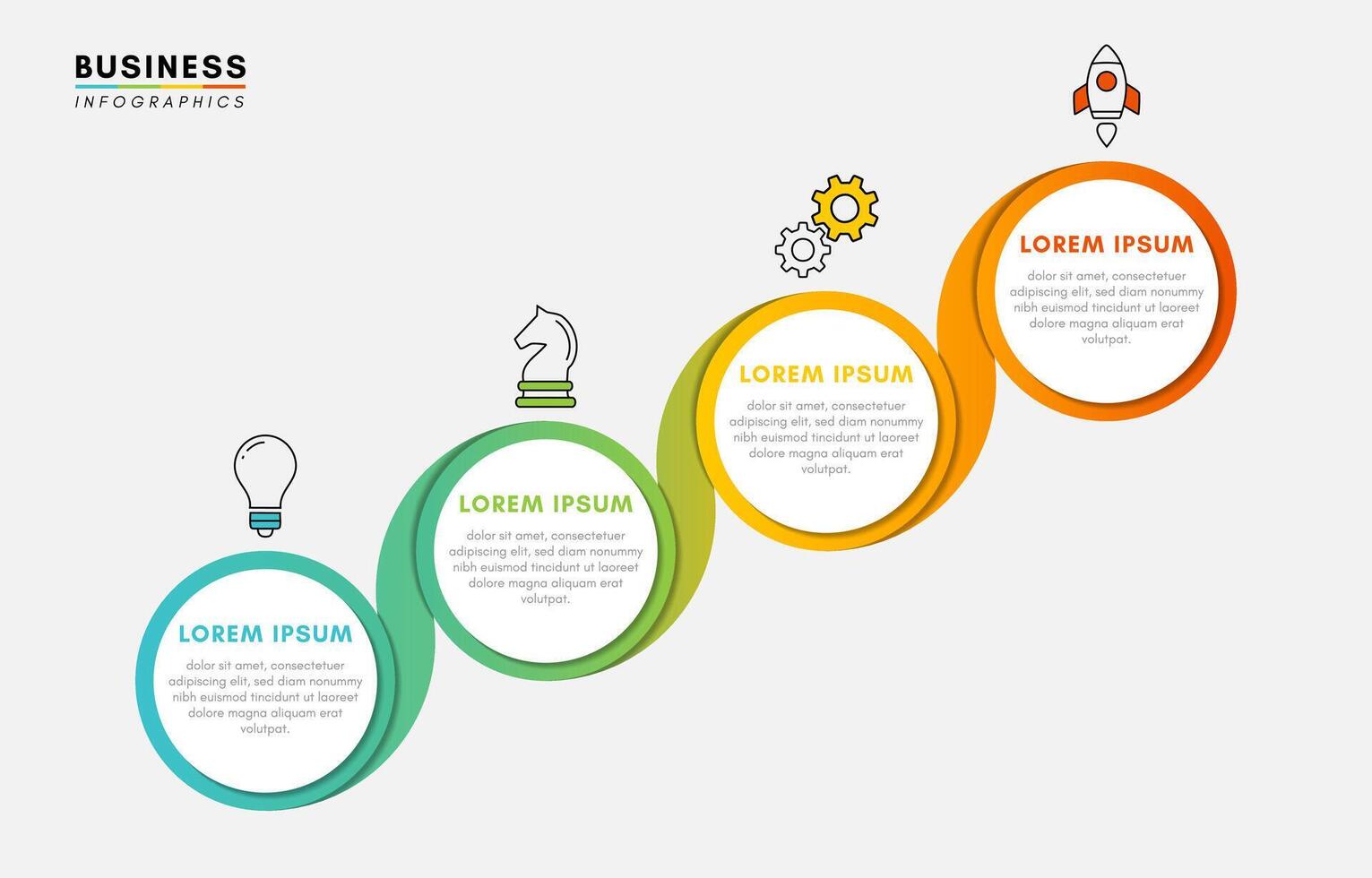 Circle business infographic design template with 4 steps or options vector