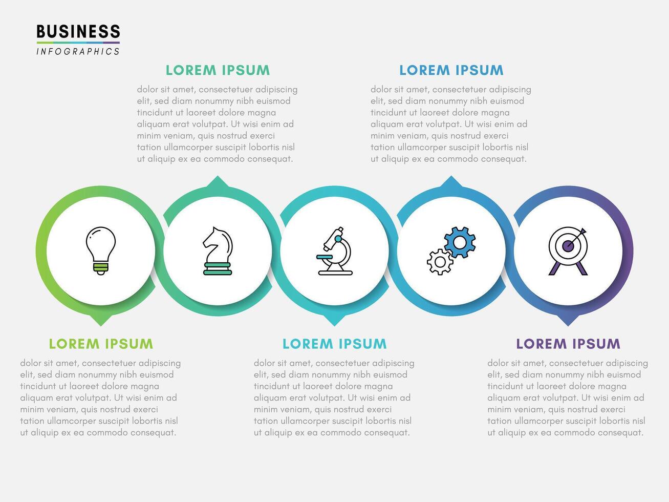 Infographic design template, business plan with 5 steps or options vector