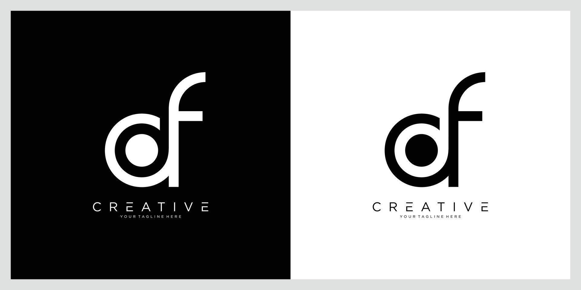 Initial DF or FD logo design vector
