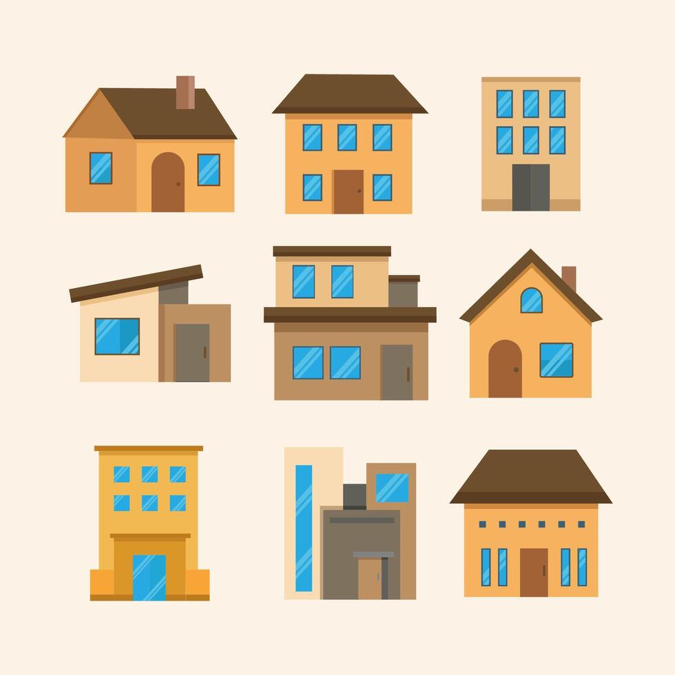 Collection home icons. House symbol. Flat style set vector