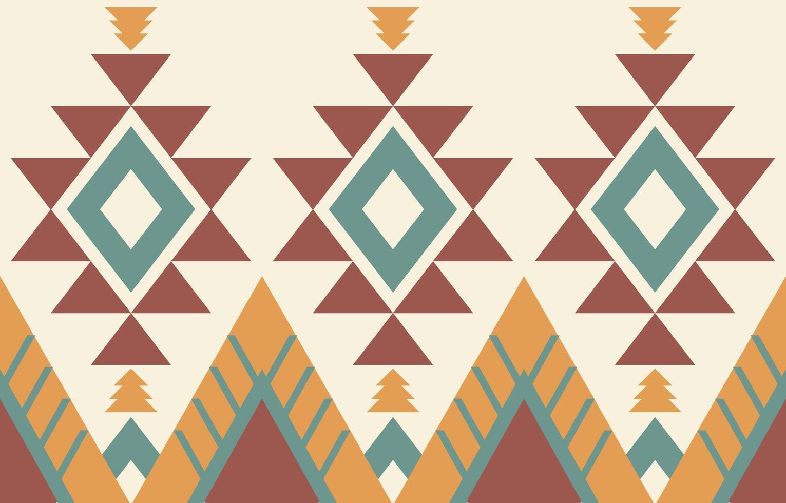 A tribal pattern with geometric shapes and colors vector