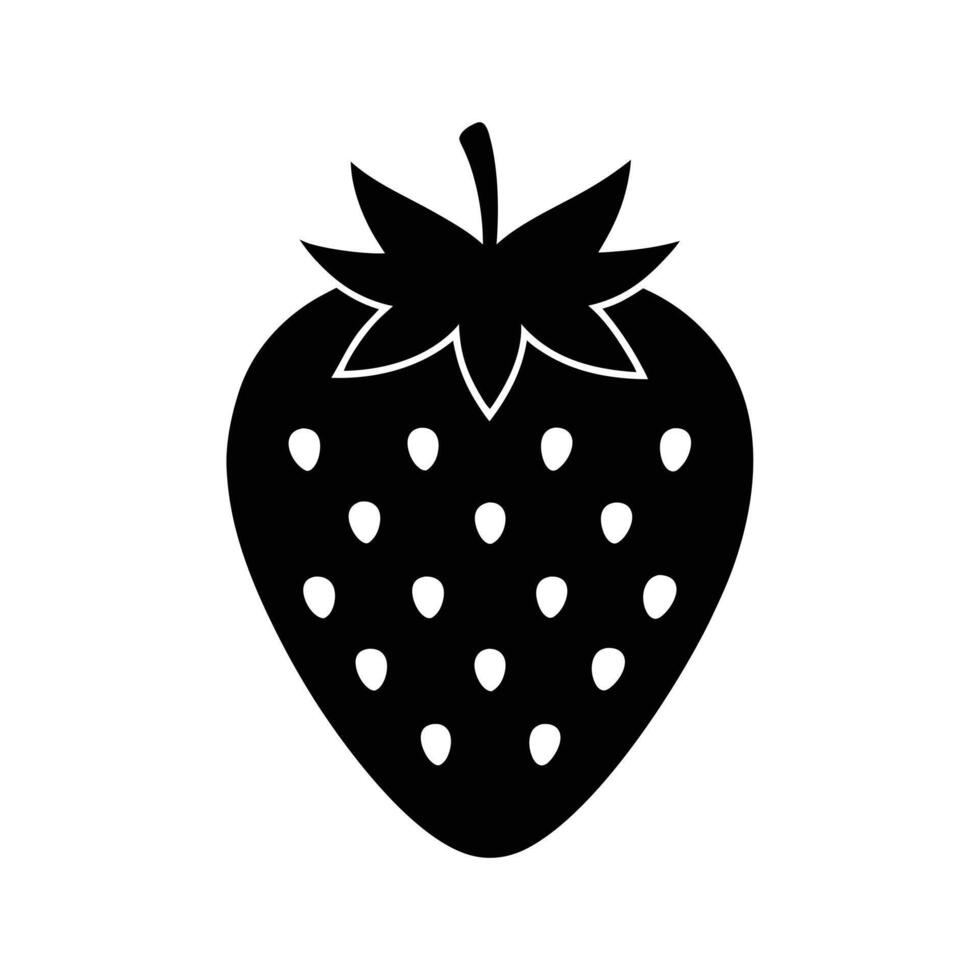 Strawberry Silhouette Icon vector