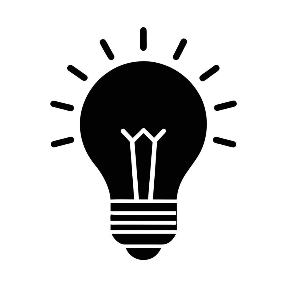 Light Bulb Glowing Icon vector