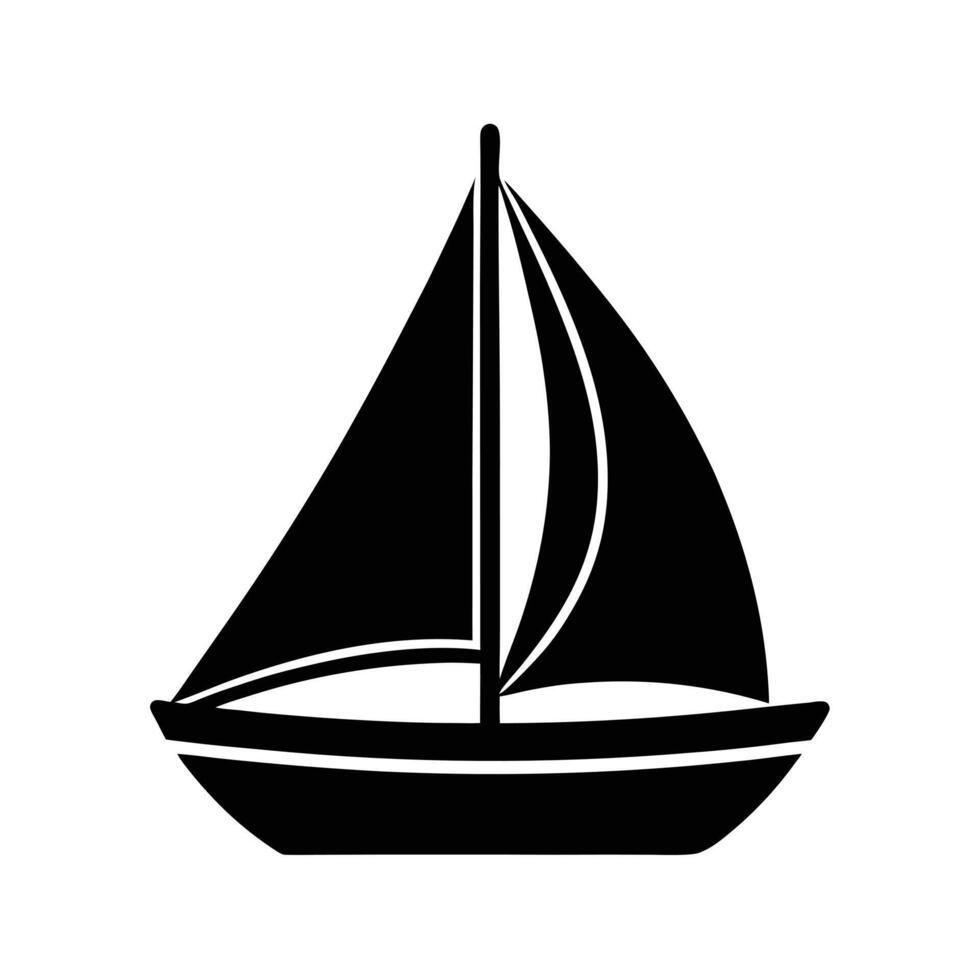 Sailboat Side View Icon vector