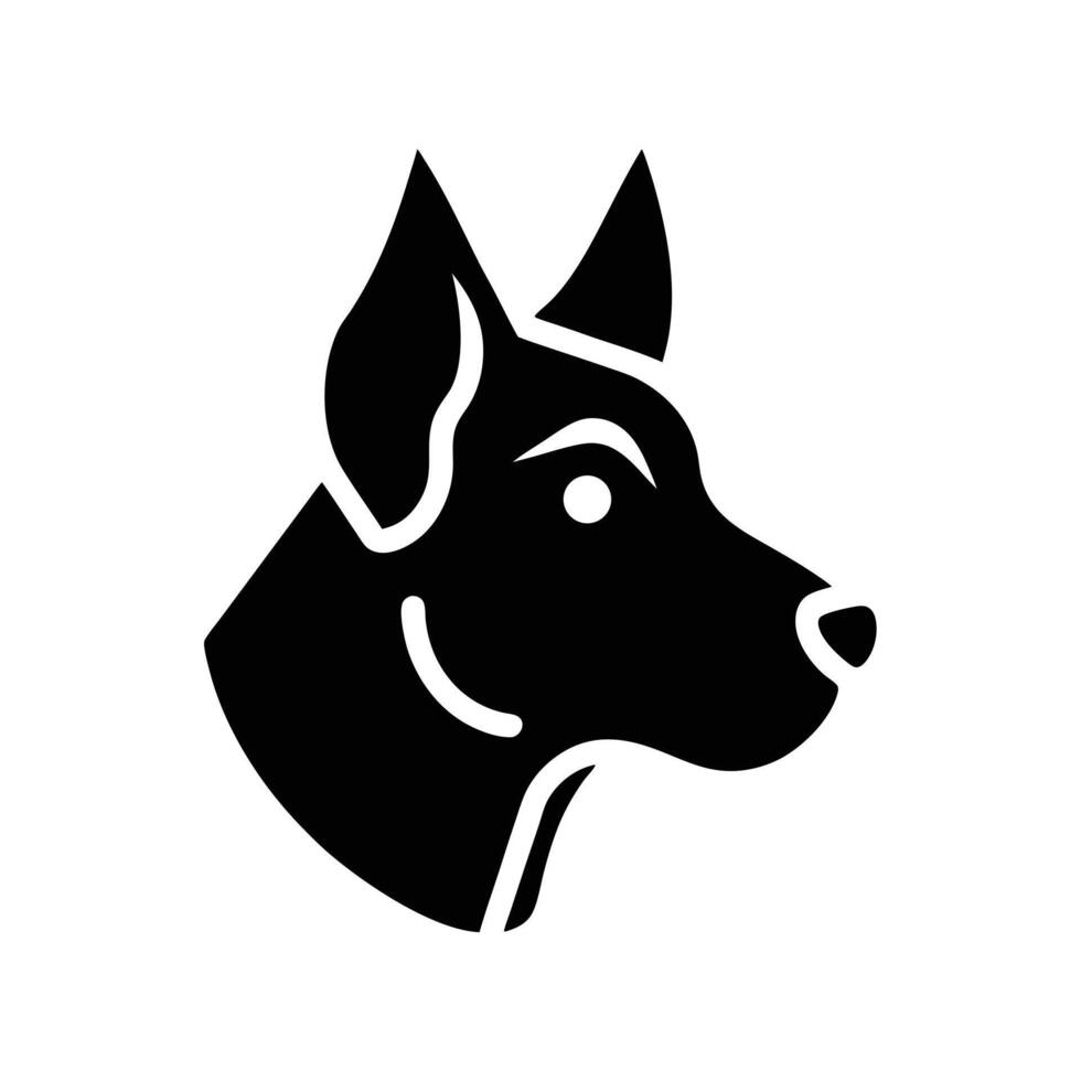 Dog Head Profile Icon vector