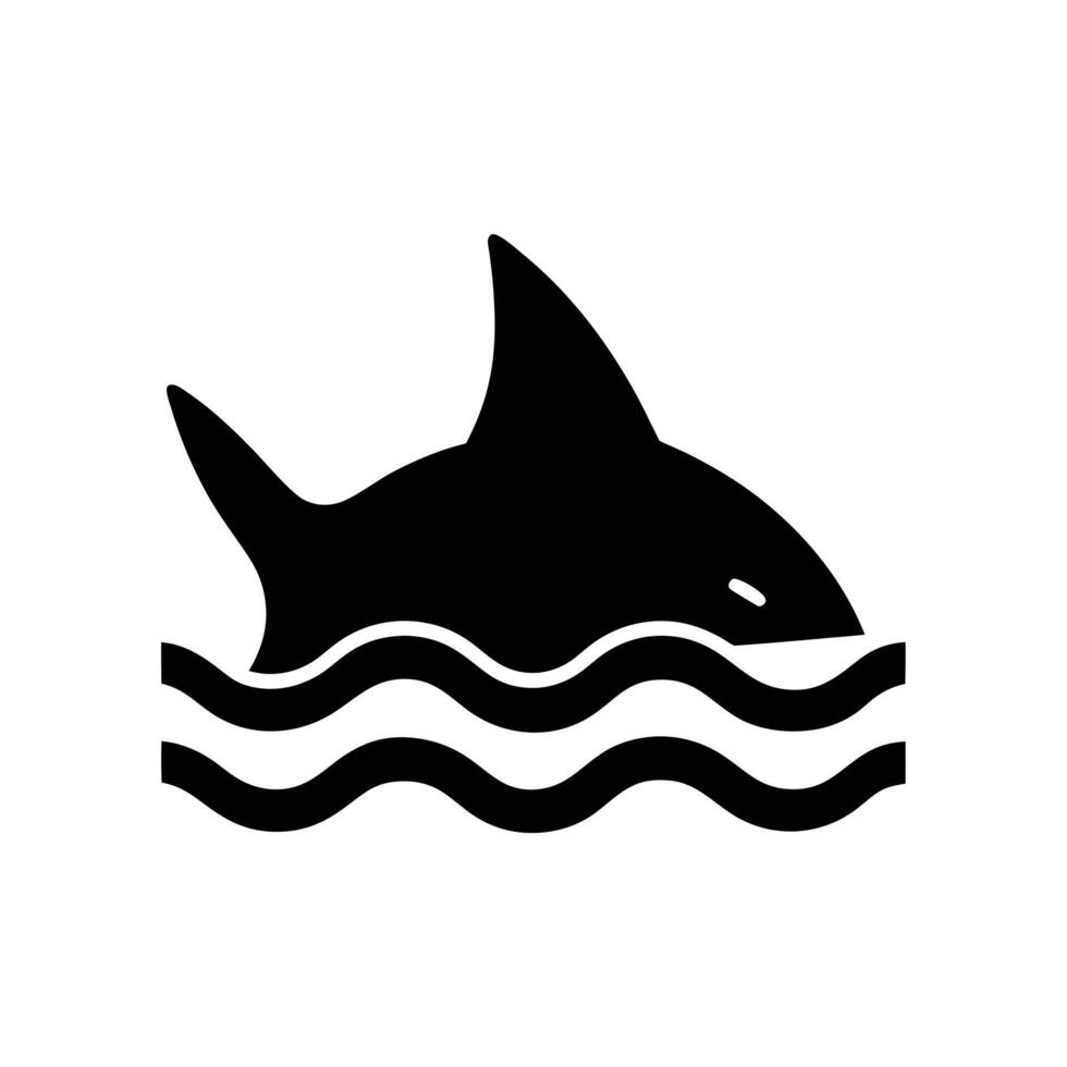 Shark Fin in Water Icon vector