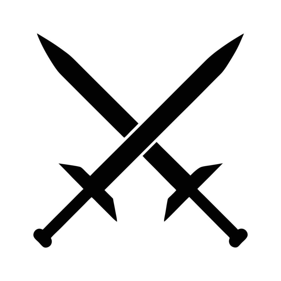 Sword Crossed Pair Icon vector
