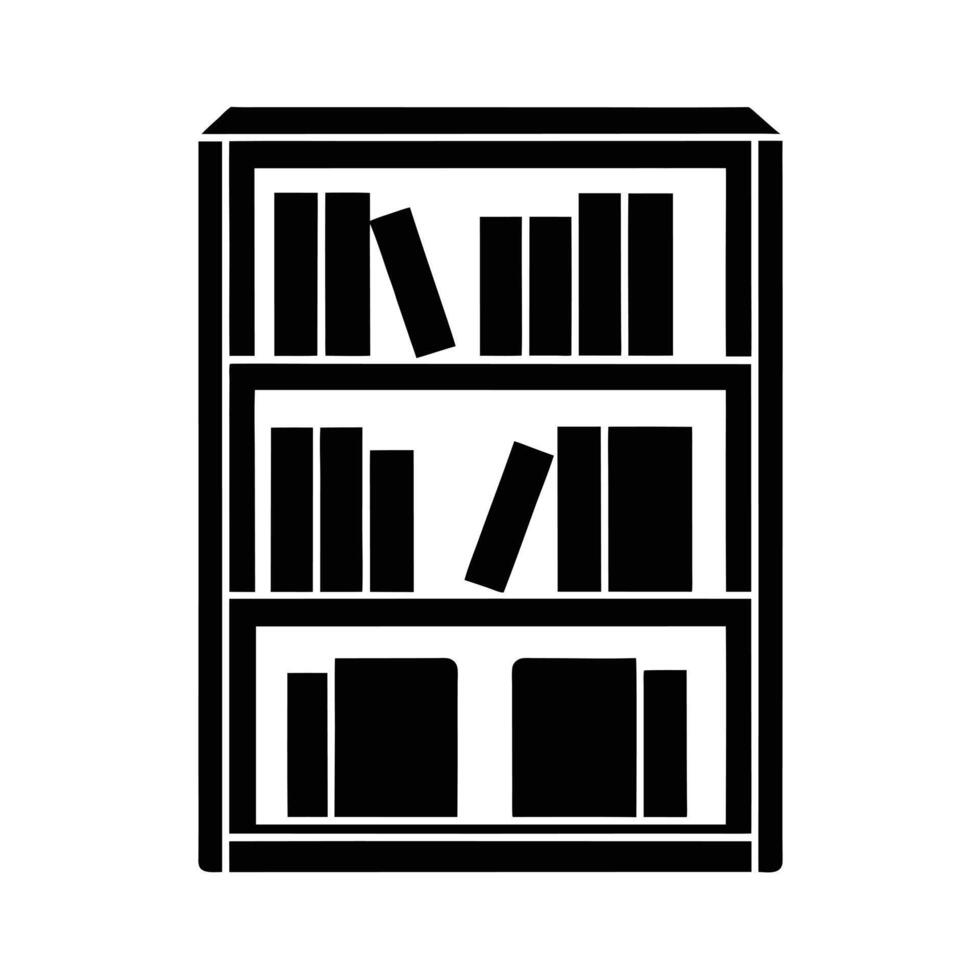 Bookshelf Filled Icon vector
