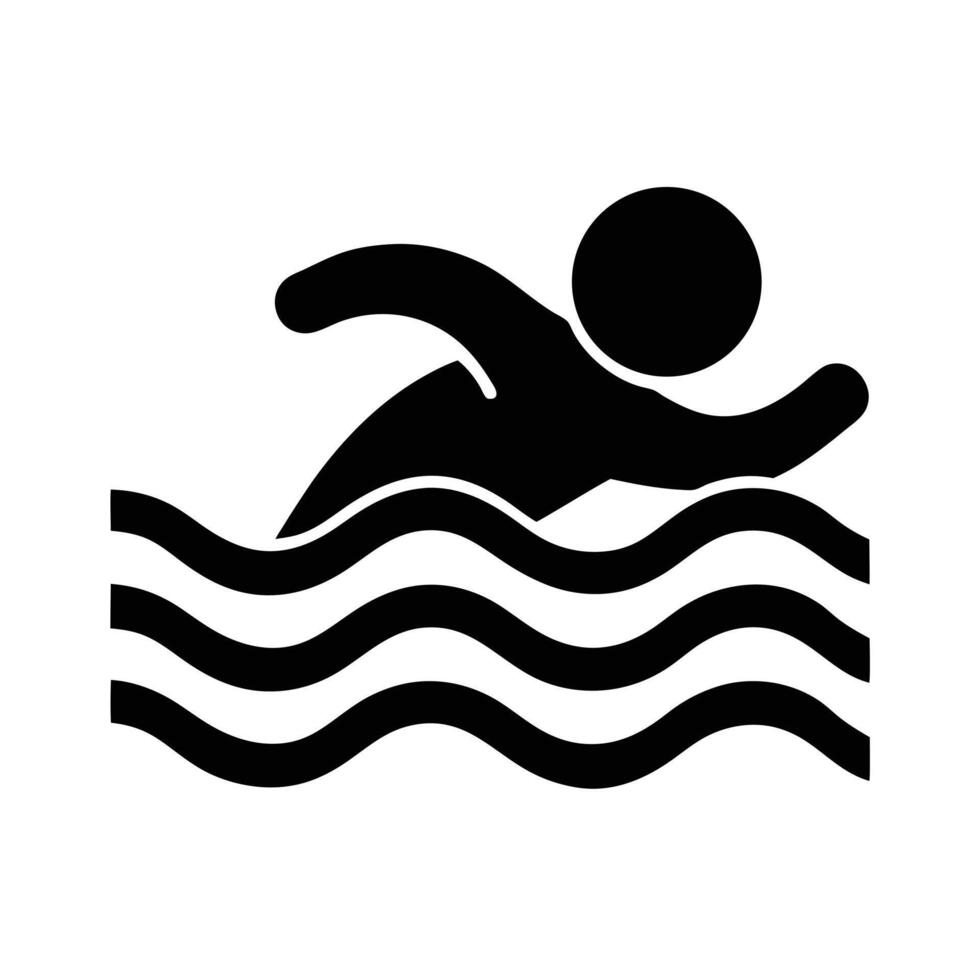 Swimmer in Water Icon vector