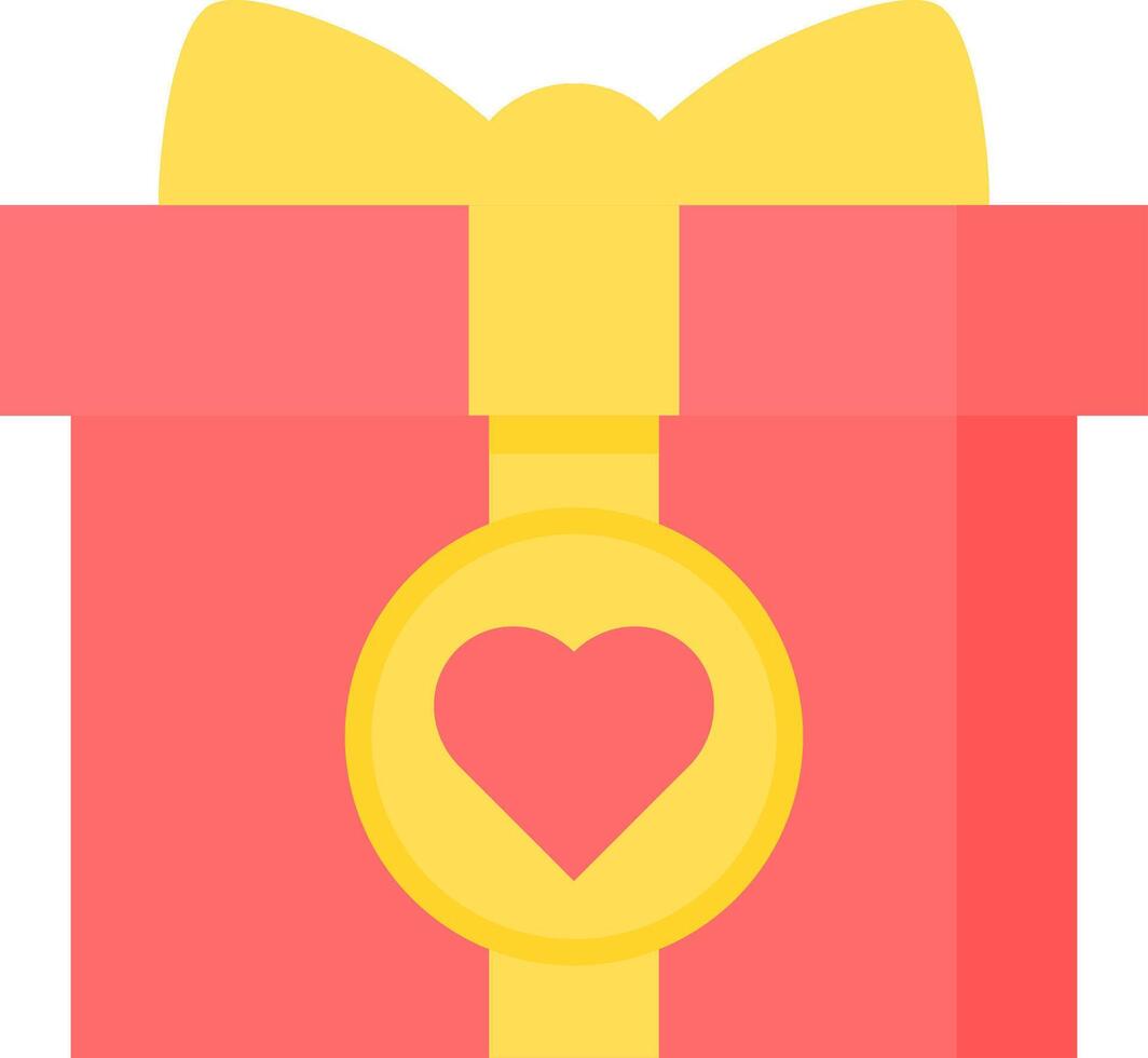 Red gift. Red gift with heart symbol. vector