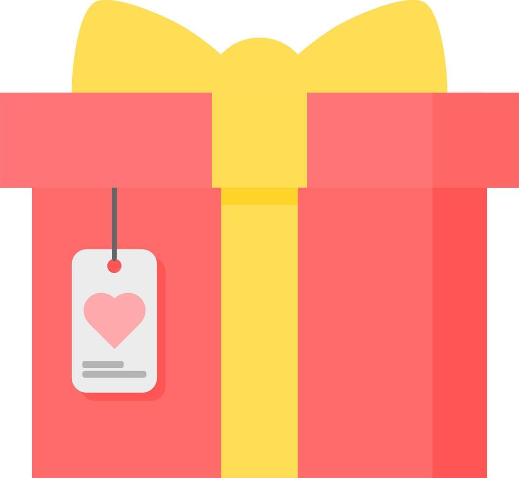 Red gift. Red gift with card. vector