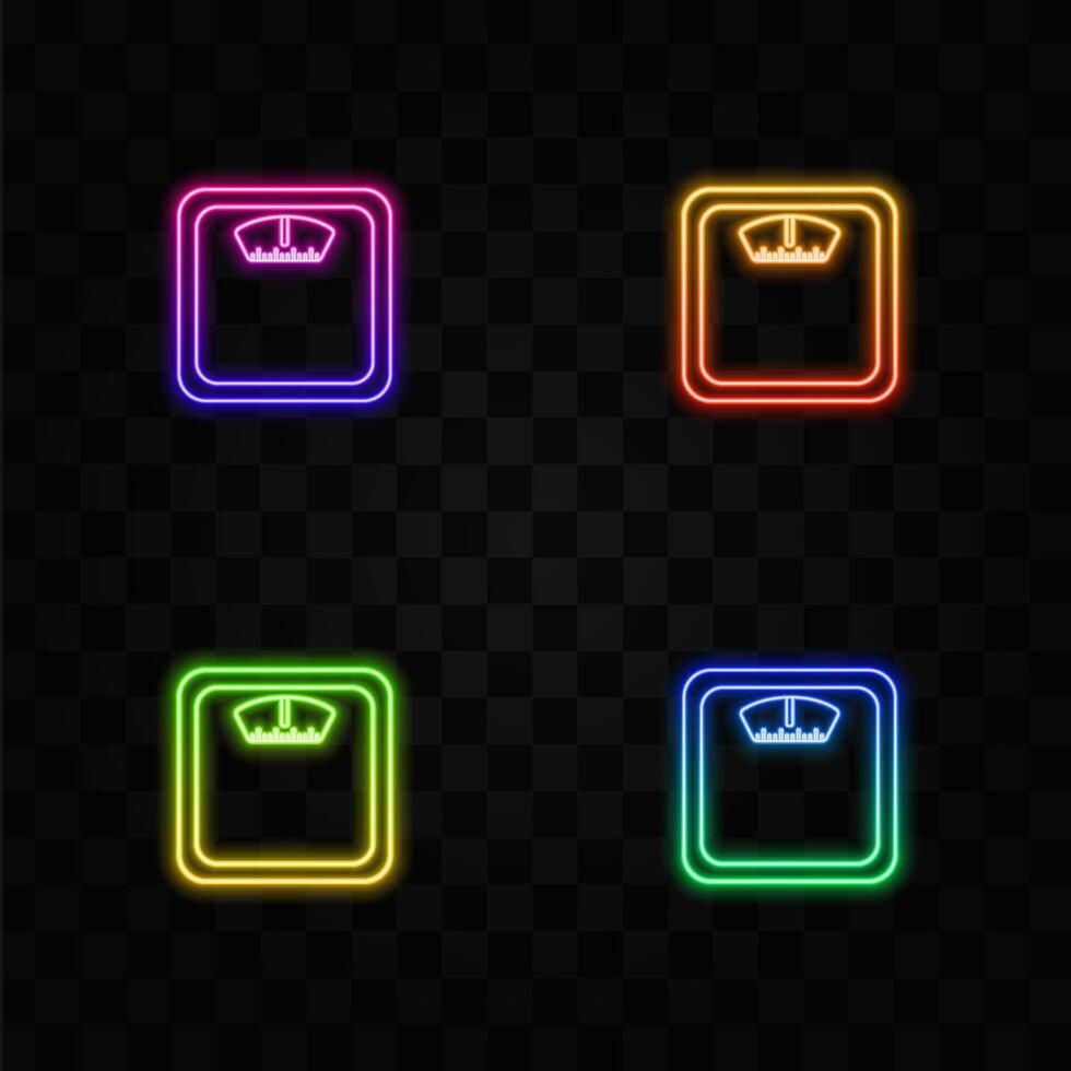 Weight scale icon cartoon illustration. neon style scales. weight scale icon simple cartoon illustration vector