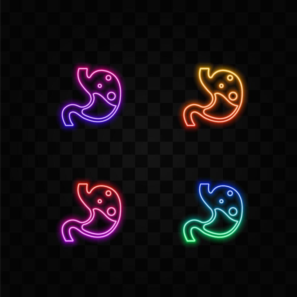 Stomach with liquids linear icon isolated,neon style. stomach with liquids transparency concept can be used for web and mobile vector