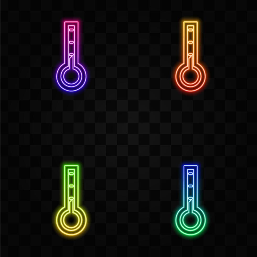 Temperature level icon. Neon style. vector