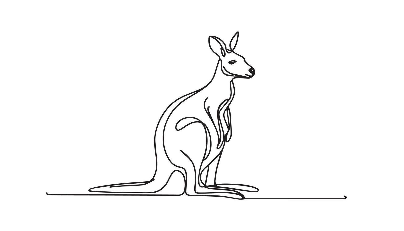 Cangaro Single Line Art Drawing vector