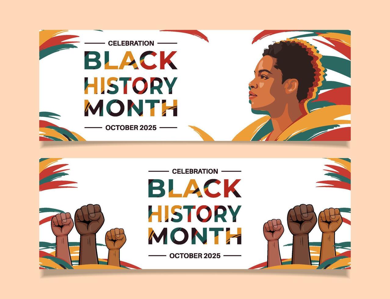Black History Month Celebration Banner with Vibrant Colors and Empowering Design vector