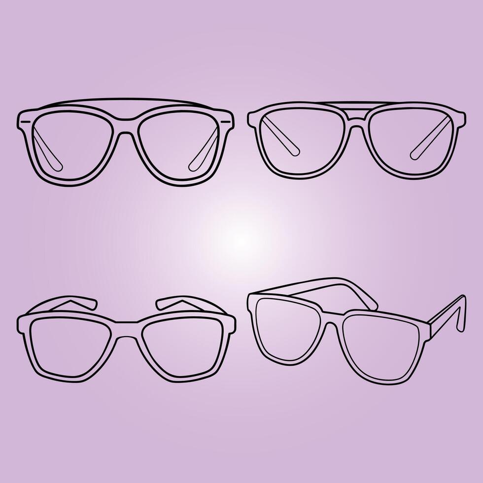 Sun glass line art on a light background vector
