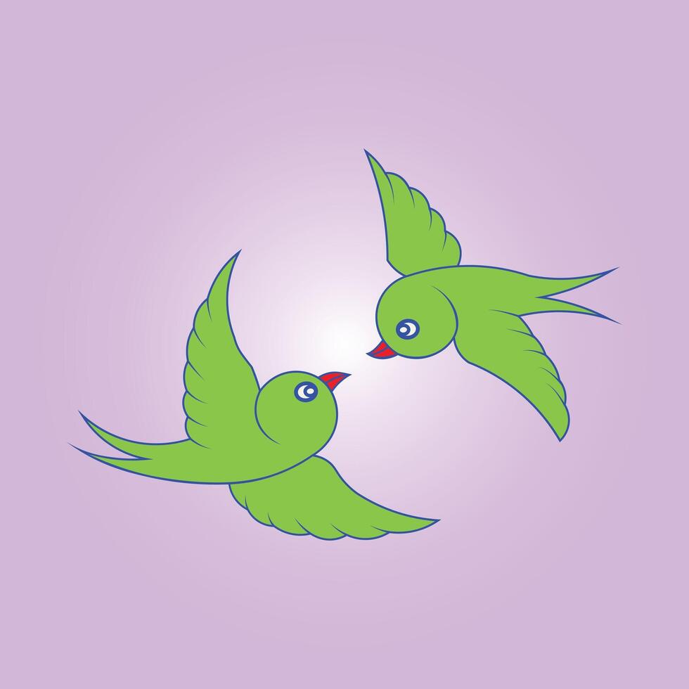 A couple bird flying art vector
