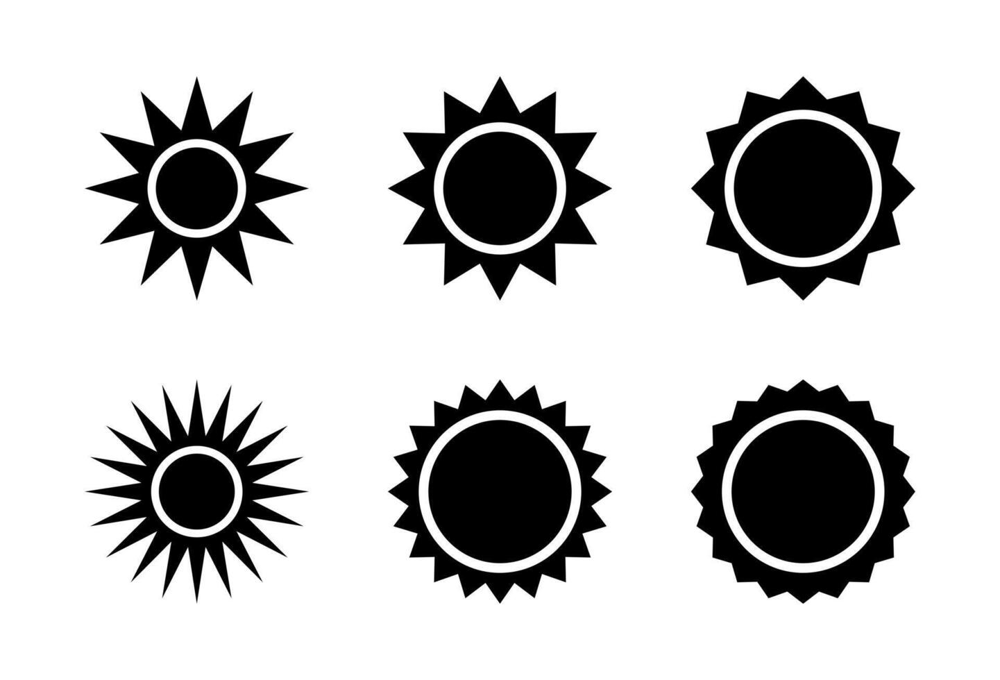 Sunburst, sun icon set isolated on white background. Starburst sign symbol vector