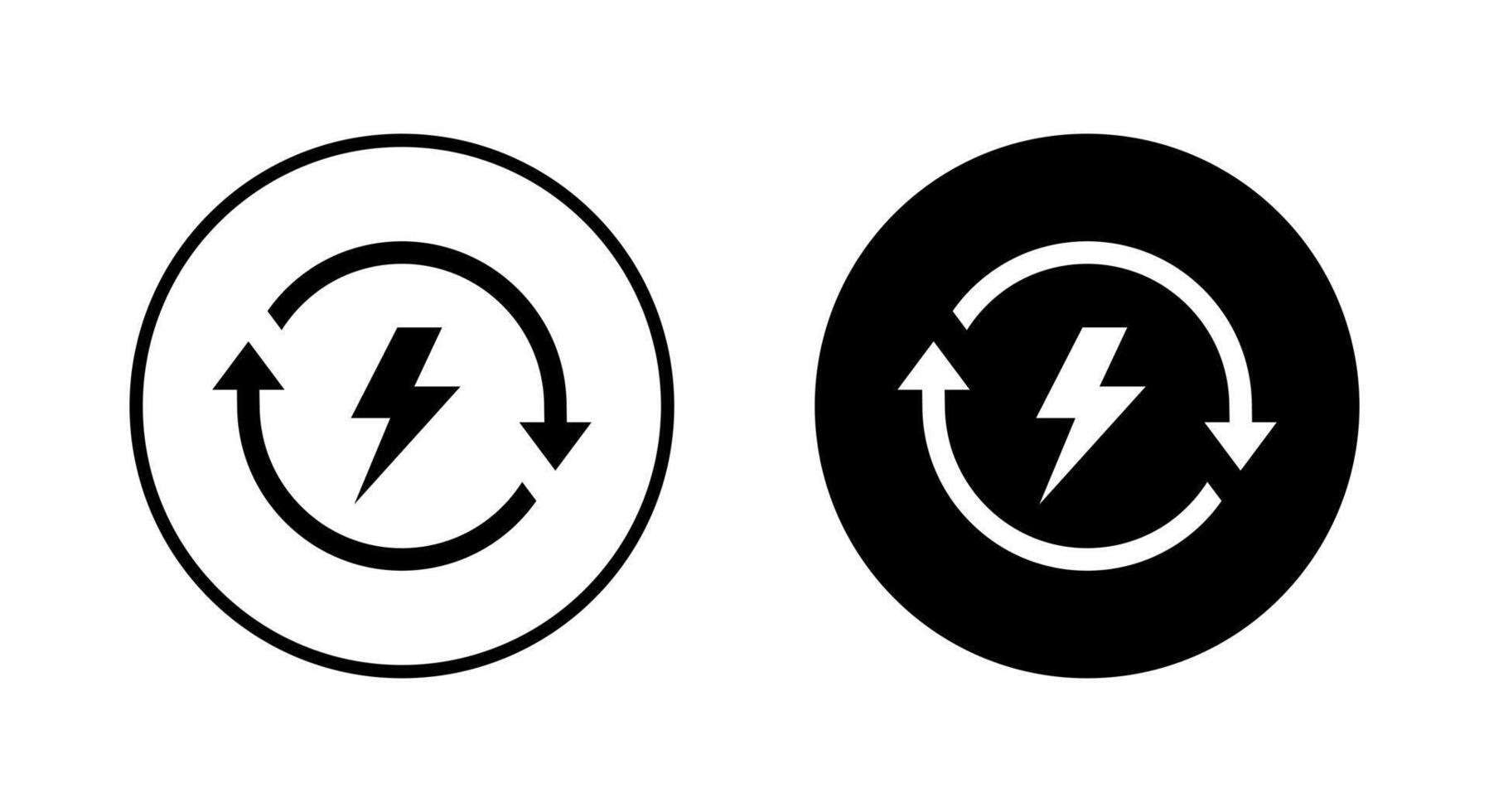 Sustainable energy icon on black circle. Renewable power sign. Green environment symbol vector
