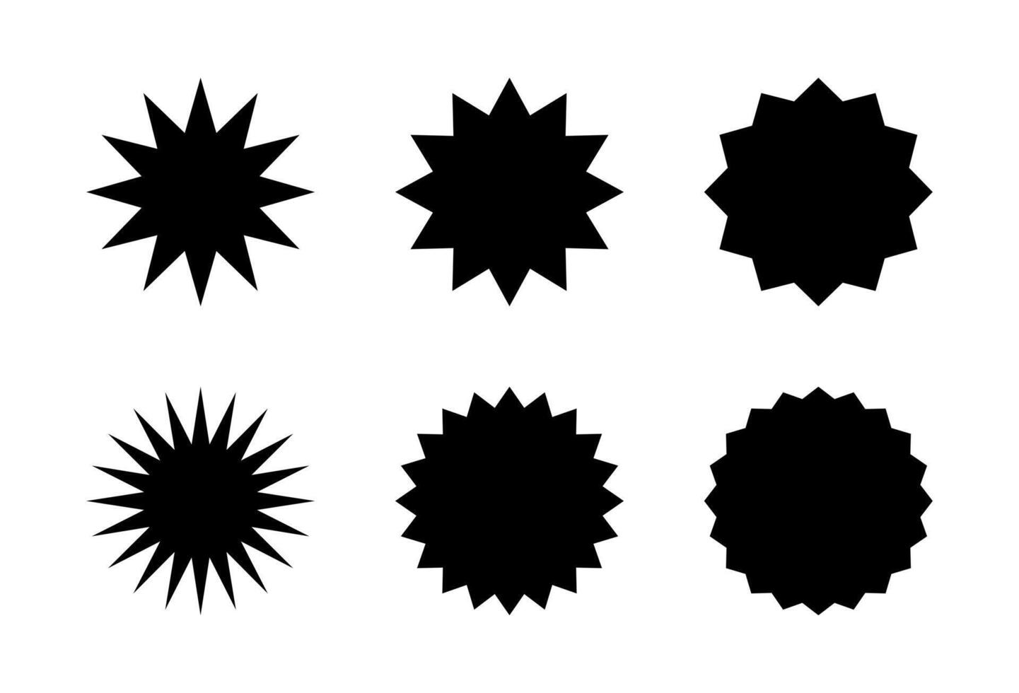 Sunburst icon set in trendy style. Starburst, sun sign symbol vector