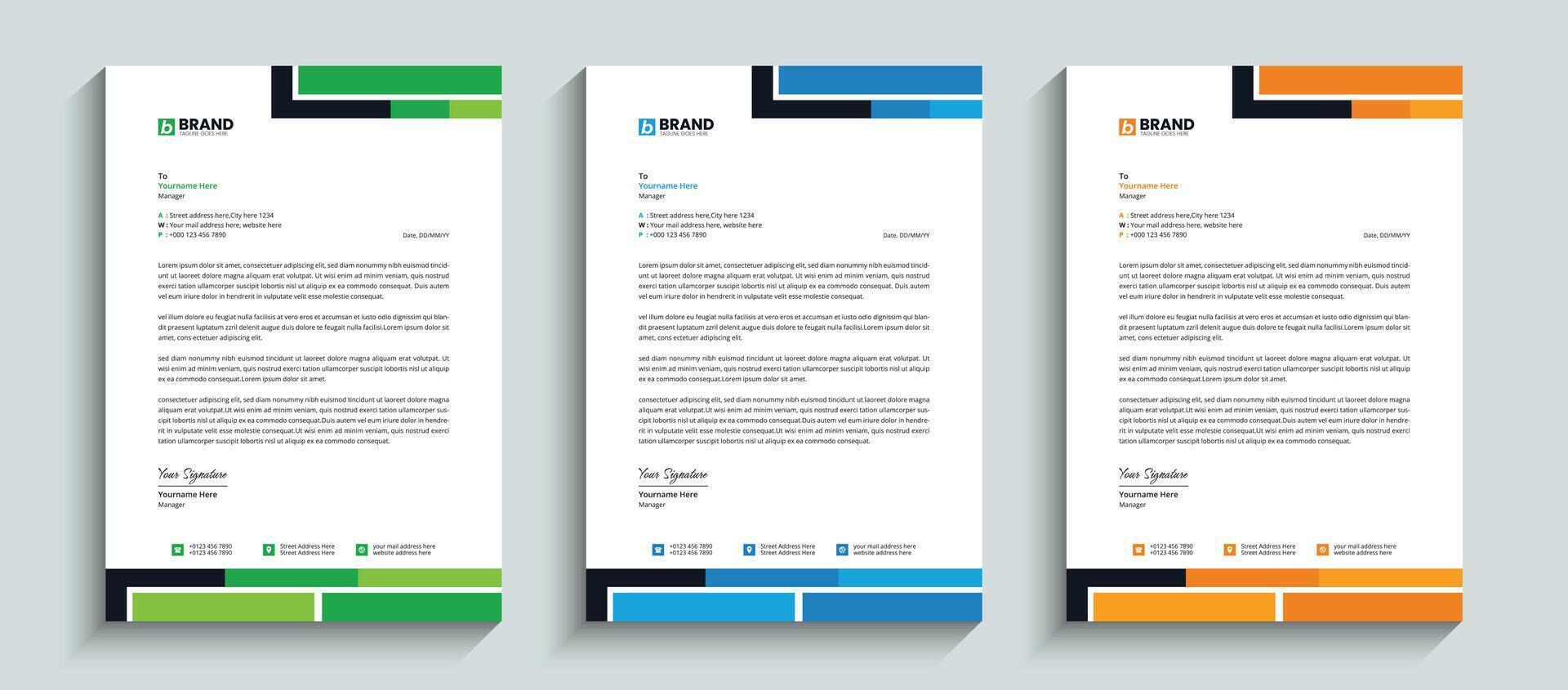 Professional creative corporate official letterhead design template in A4 size. Template design for letterhead, stationery, identity, document, branding, and layout design for your business project. vector